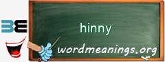 WordMeaning blackboard for hinny